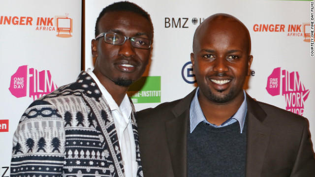Left to right : Olwenya Maina, who plays Oti in Nairobi Half Life, and director Tosh Gitonga, at the film's German premiere in Berlin on October 10. Gitonga says he wants to change views about crime in Kenya.