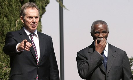 Tony Blair and Thabo Mbeki in Pretoria in 2007