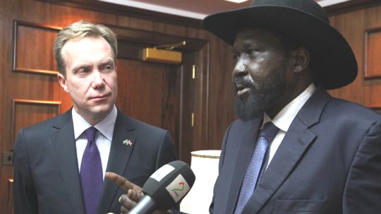 Mr Brende met South Sudanese President Salva Kiir to discuss the political and humanitarian situation in the country and Norway’s continued involvement. (Photo: Astrid Sehl, MFA)