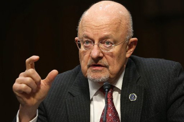Director of National Intelligence James Clapper testifies during a hearing before Senate Intelligence Committee January 29, 2014 on Capitol Hill in Washington, DC. He said Somalia's al-Shabaab militants may be planning new attacks on Kenya. Photo/AFP