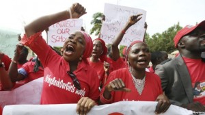 Nigerians take part in a protest demanding for the release of secondary school girls abducted from the remote village of Chibok, in Asokoro district in Abuja, Nigeria, May 13, 2014.