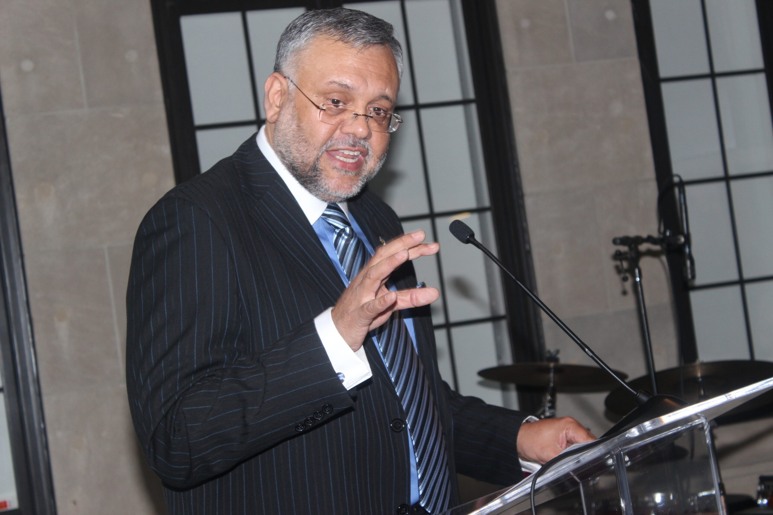 Ambassador Ebrhim Rasool delivering remarks.Photo by Ben Bangura