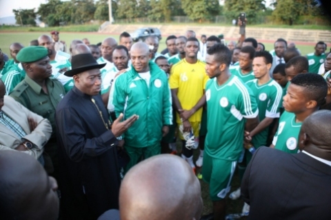 The Super Eagles of Nigeria and President Goodluck Jonathan