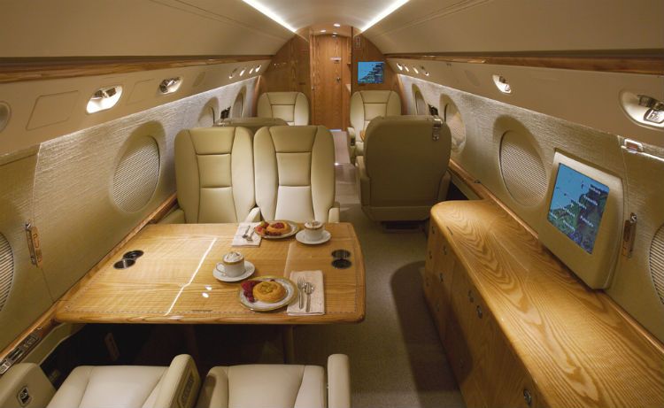 Interior of the Gulfstream 550 (US$53.5 million). David Oyedepo, Bishop of Living Faith Church World Wide and considered Nigeria’s richest pastor, owns this and three other private jets.