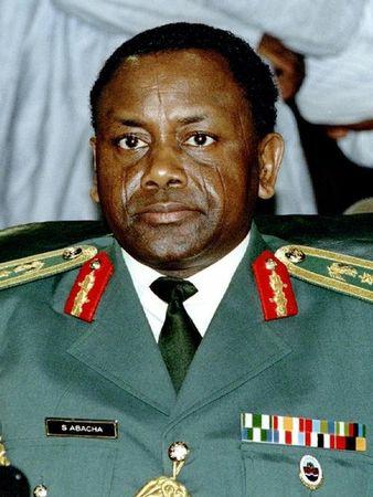 FILE PHOTO SEP93 - Late Nigerian military leader General Sani Abacha is shown in this September 1993 file photo. Switzerland has frozen $550 million in bank accounts belonging to late Nigerian dictator Sani Abacha, his family and aides in a money-laundering investigation 14 December, Geneva's chief prosecutor said on Tuesday.