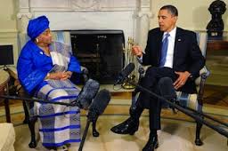 President Obama with Liberian President Sirleef Johnson