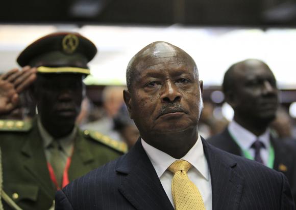 Uganda's President Yoweri Museveni arrives to attend the Africa Union Peace and Security Council Summit on Terrorism at the Kenyatta International Convention Centre in Nairobi, September 2, 2014. Credit: Reuters/Noor Khamis