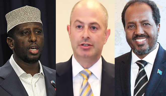 Former Somali President Sharif Sh. Ahmed, Jeremy Schulman of Shulman Rogers Law Firm & President Hassan Sheikh