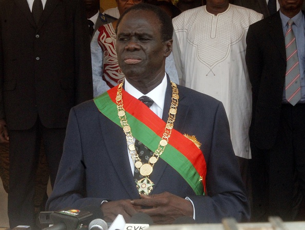 Veteran diplomat Michel Kafando attends on November 18, 2014 his swearing-in ceremony in Ouagadougou as Burkina Faso's interim president to oversee a one-year transition back to civilian rule in the west African country. Kafando, appointed in the wake of violent protests that brought down President Blaise Compaore and led to a brief army power grab, pledged he would not let the country become a "banana republic". He is poised to formally take over on September 20 from an interim military ruler. AFP PHOTO / STRINGER (Photo credit should read -/AFP/Getty Images)