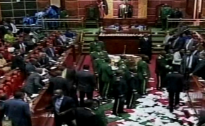 Photo: Capital FM/Screenshot Chaos has erupted in Kenya's parliament as the opposition protests against the passing of the Anti-Terror Law.
