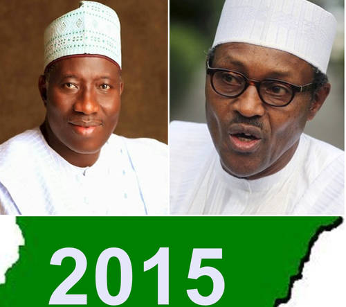 Goodluck Jonathan vs Muhammadu Buhari.Photo Credit Nigeriacurrent.com