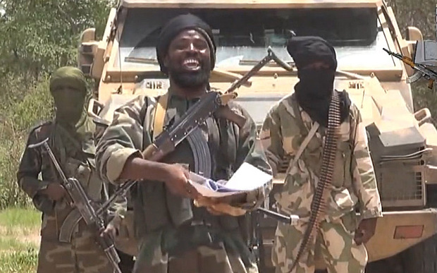 A still from a video released by the Nigerian Islamist extremist group Boko Haram Photo: AFP/Getty Images