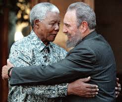 Mandela with former Cuban leader Fidel Castro