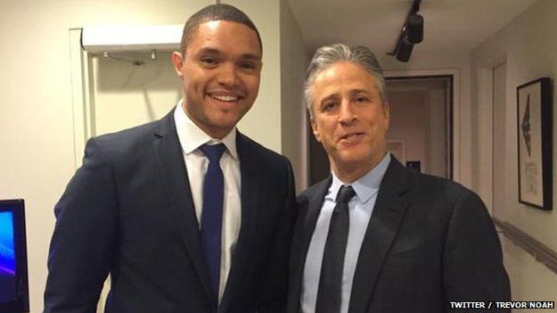 Noah tweeted this picture of himself with Jon Stewart following his debut on The Daily Show last year