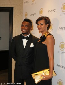 Eto'o and wife at a recent Oxfam charity event