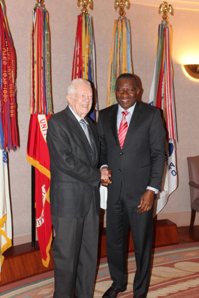 “President Goodluck Jonathan is the symbol of democracy in action," said Jimmy Carter