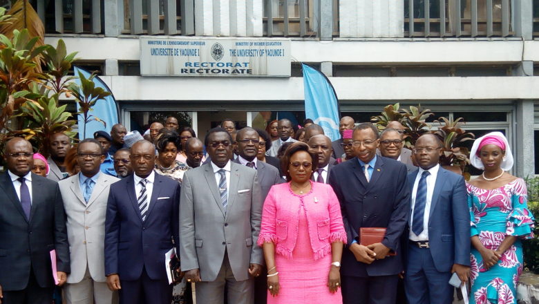 Officials of CAMTEL and the University of Yaounde 1 after the signing of the MoU to open an Artificial Intelliegence Centre