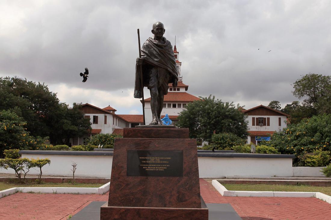 A statue of Gandhi in Accra, Ghana was eventually taken down