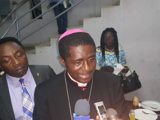 Bishop Andrew Nkea, head of the Regional Post Dialogue Sensitization Caravan