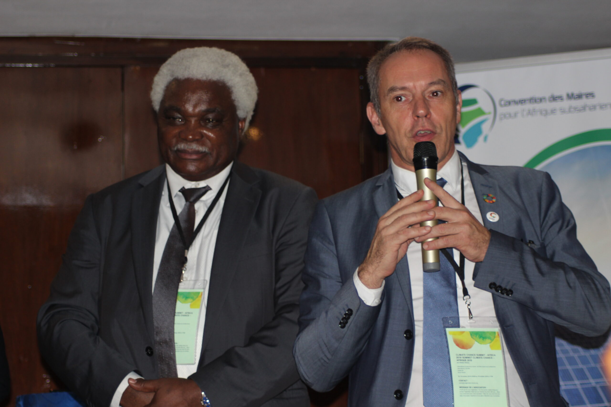 Jean Pierre Elong Mbassi, Secretary General of the United Cities and Local Governments of Africa- UCLG and Frédéric Vallier Secretary General at Council of European Municipalities and Regions-CEMR