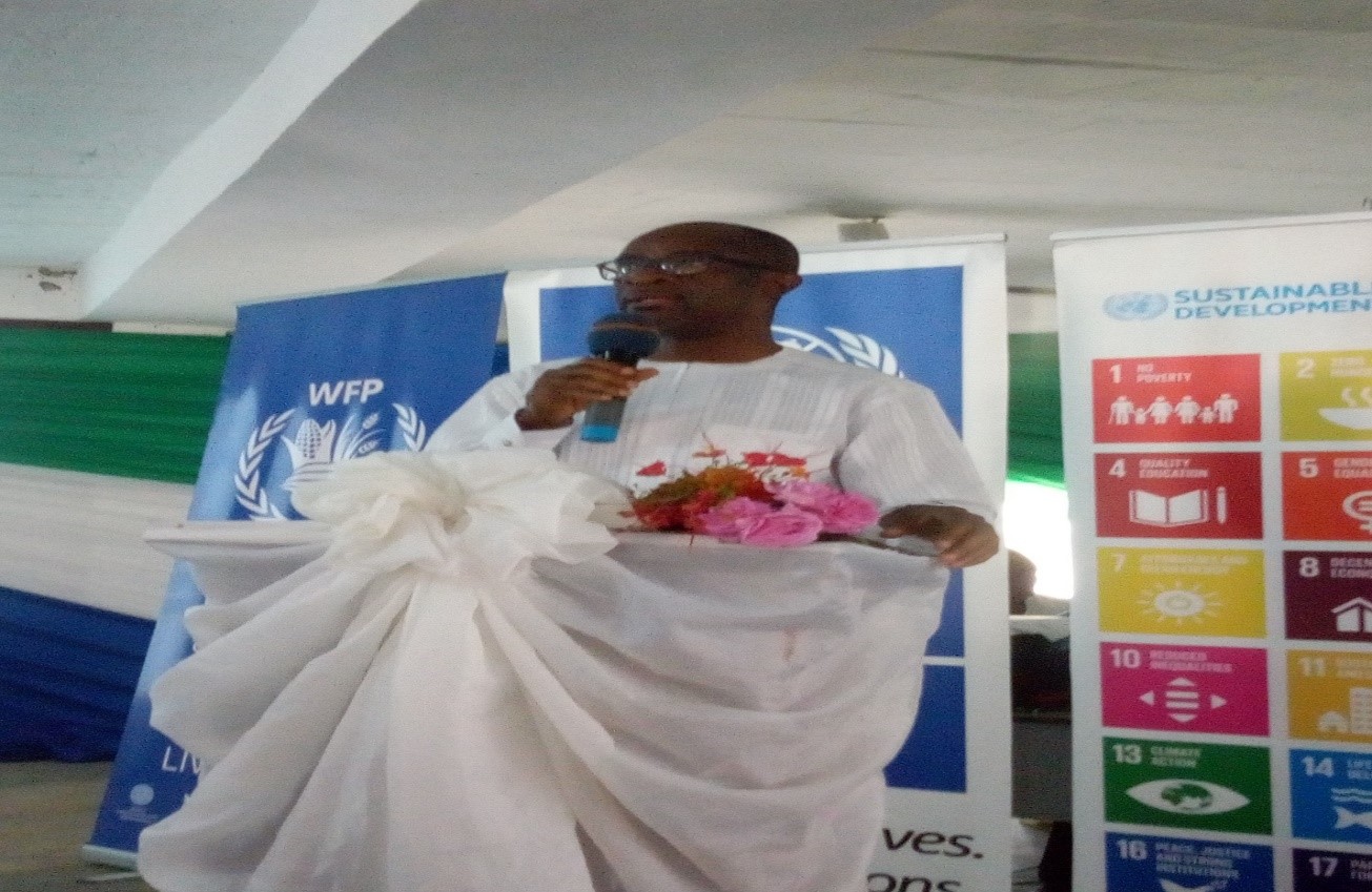 United Nations Resident Representative in Sierra Leone, Dr. Samuel Does speaking at the Social Good Summit Award 2019.