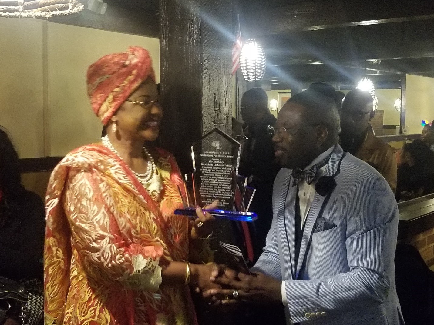 Ambassador Arikana receives award for promoting Pan-Africanism (photo: Amos Fofung for Pan African Visions)