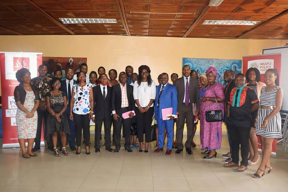 Debaters, participants, Foretia team pose after the conclusion of the 4th Nkafu Debate in Yaounde, Cameroon