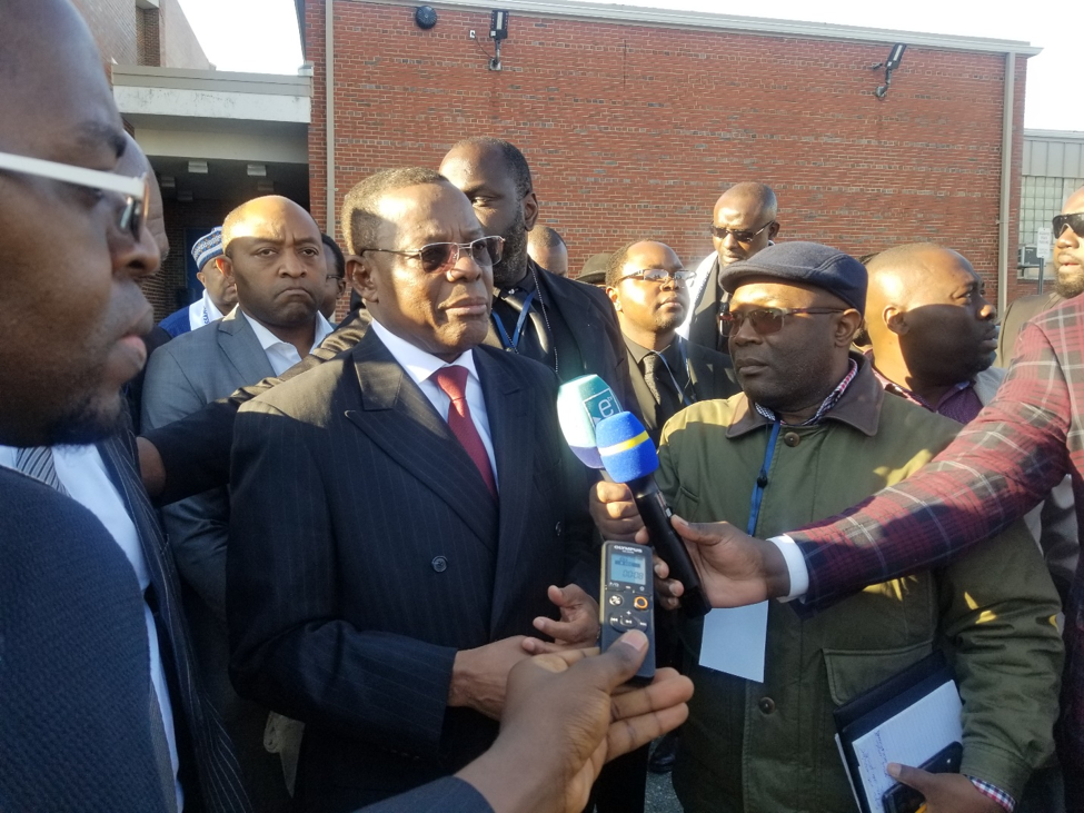 Talking to the press, Maurice Kamto thank Cameroonians for massively boycotting the legislative and municipal election (Photo: Amos Fofung for Pan African Visions)