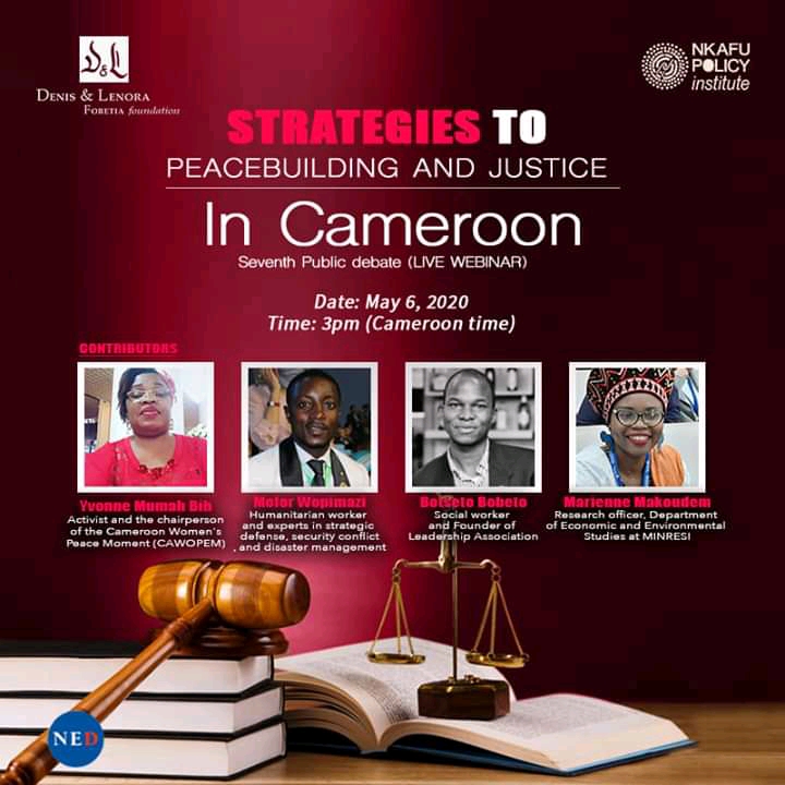 Moderators during the seventh NED Debate (Webinar) on strategies to peacebuilding and justice in Cameroon