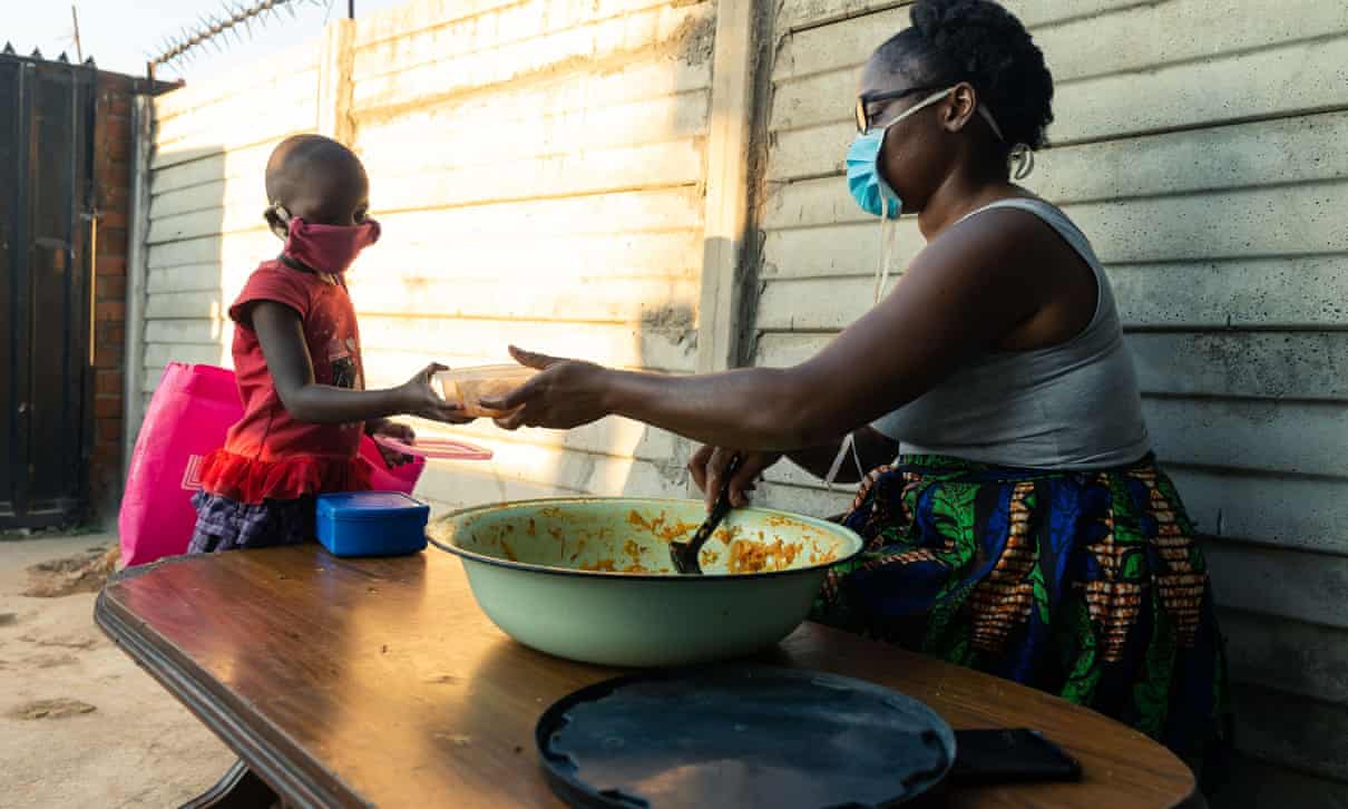 Samantha has provided food to people in thousands during the lockdown in Zimbabwe.Photo credit Jekesai Njikizana,AFP,Getty Images