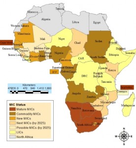 Map – Africa’s ride to Middle Income