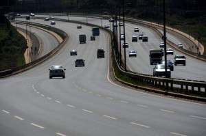 Vehicles drive along the newly constructed Nairobi-Thika Super Highway by Chinese companies in Nairobi, capital of Kenya, on Sept. 20, 2012. Several major roads within Nairobi have been constructed by Chinese companies this year. The roads are referred to as "China Roads" by the local people. (Ding Haitao/Xinhua, via Landov )