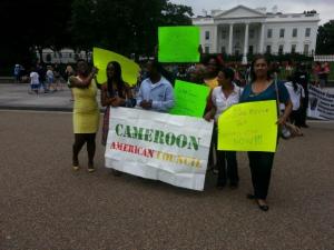 African immigrants rally in front of the White House on April 3 to advocate keeping the Diversity Visa. Roughly 25,000 Africans come to the U.S. each year through the program. (Photo courtesy of Cameroon American Council.)
