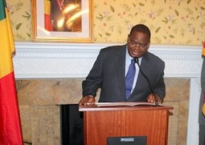 Serge Mombouli, the Republic of Congo's ambassador to the U.S., speaks Monday, Sept. 30, during an event in Washington to celebrate the country's 53rd anniversary of its independence from France. ALSENY BEN BANGOURA