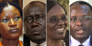 From left: Monique Mukaruliza, Tharcisse Karugarama, Rose Mukantabana and Martin Ngoga. Photos/FILE 