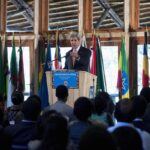 U.S. Secretary of State John Kerry speaks about U.S. policy in Africa at the Gullele Botanic Park in Addis Ababa May 3, 2014. REUTERS/Saul Loeb/Pool (ETHIOPIA - Tags: POLITICS