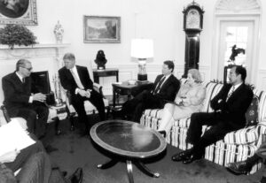 President Clinton met with United Nations Secretary General Boutros Boutros-Ghali, left, in 1994 to discuss situations in Haiti and Rwanda. Also attending the meeting, from right are: U.S. Adviser on Haiti William Gray; United Nations Amb. Madeleine Albright; and Vice President Al Gore. Credit The White House, via Associated Press.