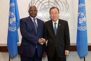 Kutesa meets former UN SG Ban Ki-Moon. Courtesy Photo 