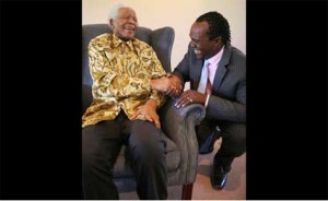 Jeff Koinange meets with the late former South African President Mandela on October 6, 2010. PHOTO/FILE