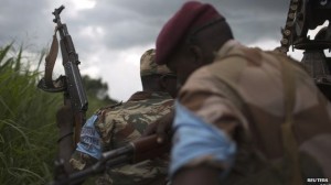 Seleka soldiers drive to a village where residents say was attacked and a mosque burnt the night before by anti-Balaka militiamen, about 25km (16 miles) from Bambari - 10 May 2014 The Amnesty report contains first-hand accounts from victims and witnesses of alleged war crimes