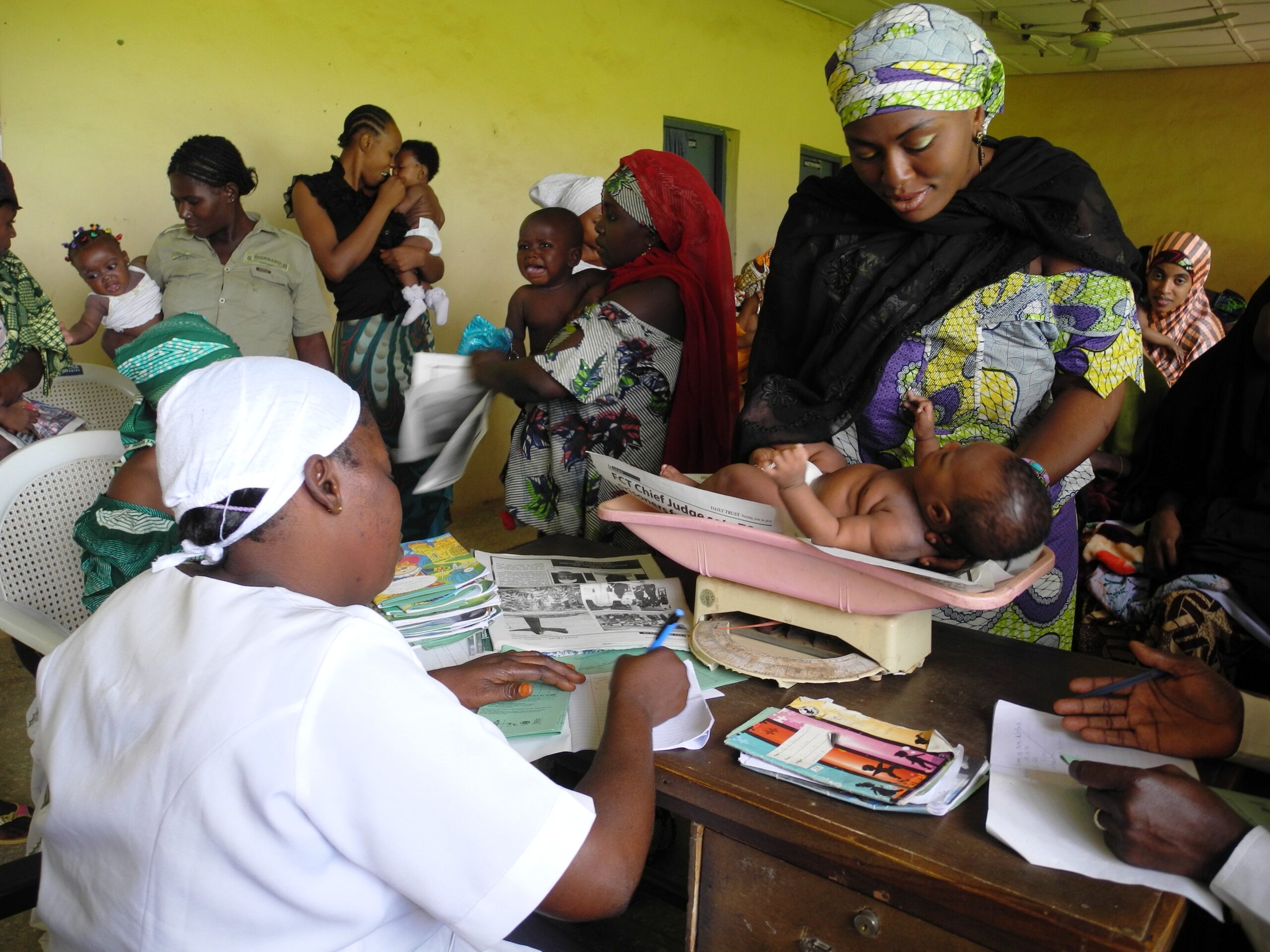 Immunization at a clinic in Nigeria