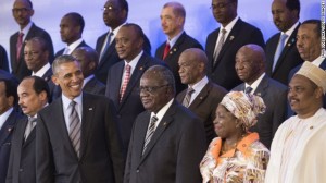 President Barack Obama greets leaders from Africa during a summit this week in Washington.