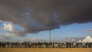 Hundreds of Eritrean and Sudanese immigrants are housed in a facility in Israel's Negev deser