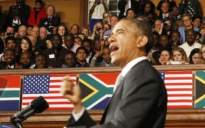 U.S. President Barack Obama delivers remarks at the University of Cape Town, June 30, 2013. (REUTERS/Jason Reed)