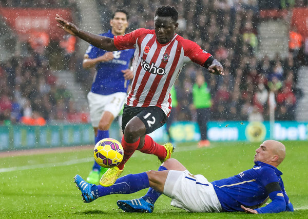 Southampton's Victor Wanyama faced a challenge from Leicester City's Esteban Cambiasso during a match on Nov. 8. Credit Chris Ison/Press Association, via Associated Press