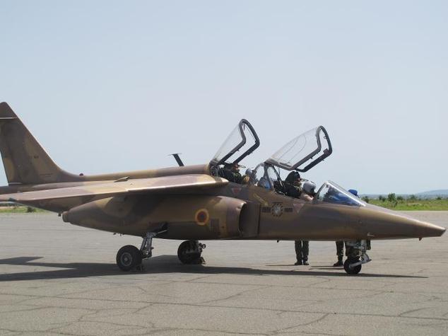 A Cameroon Air Force Alpha Jet pictured in Garoua, northern Cameroon, on June 18, 2014 following a surveillance flight over the northern border during military action against Nigerian Islamist group Boko Haram ©Reinnier Kaze (AFP/File)