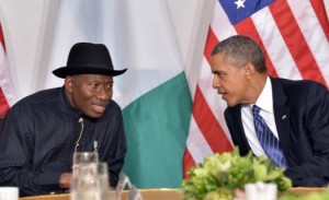 Photo: Premium Times President Goodluck Jonathan discussing with U.S. President Barack Obama during their bilateral meeting in New York (file photo).