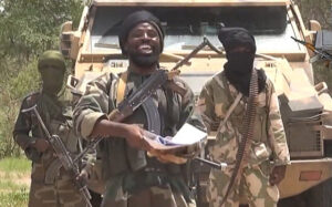  A still from a video released by the Nigerian Islamist extremist group Boko Haram Photo: AFP/Getty Images