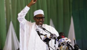  Opposition presidential candidate Muhammadu Buhari, of the All Progressives Congress (APC), speaks during the Nigeria Labour Congress in Abuja, February 9, 2015. Afolabi Sotunde/Reuters 