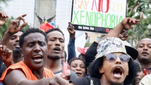 Hundreds of people marched against the anti-immigrant violence that has hit Durban 